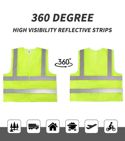 TOURGO safety vest highlighting 360-degree visibility for day and night
