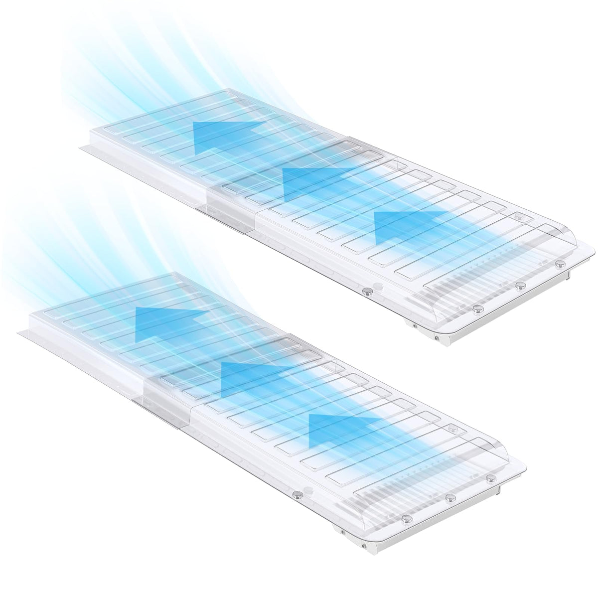 Touri 2-pack magnetic air vent extender front view improves under-furniture airflow and cooling comfort