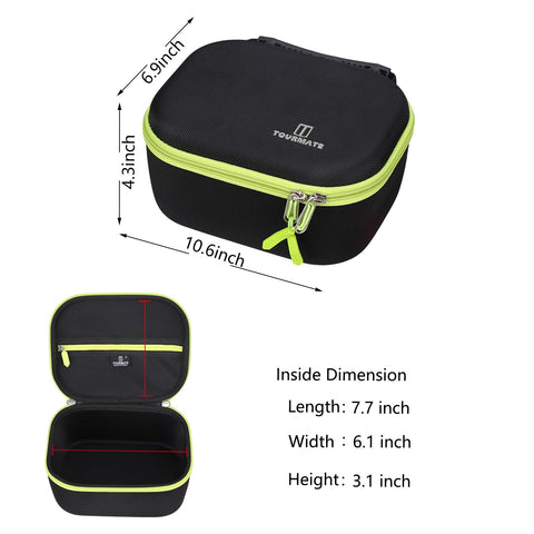 Tourmate case with handle, clasps, and straps for secure transport