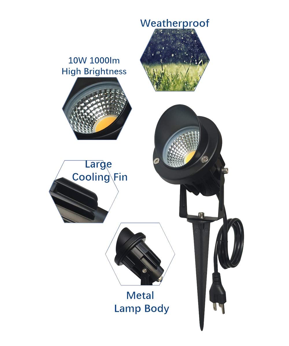 TOVEENEN IP65 weatherproof spotlight withstands rain and snow for year-round use.