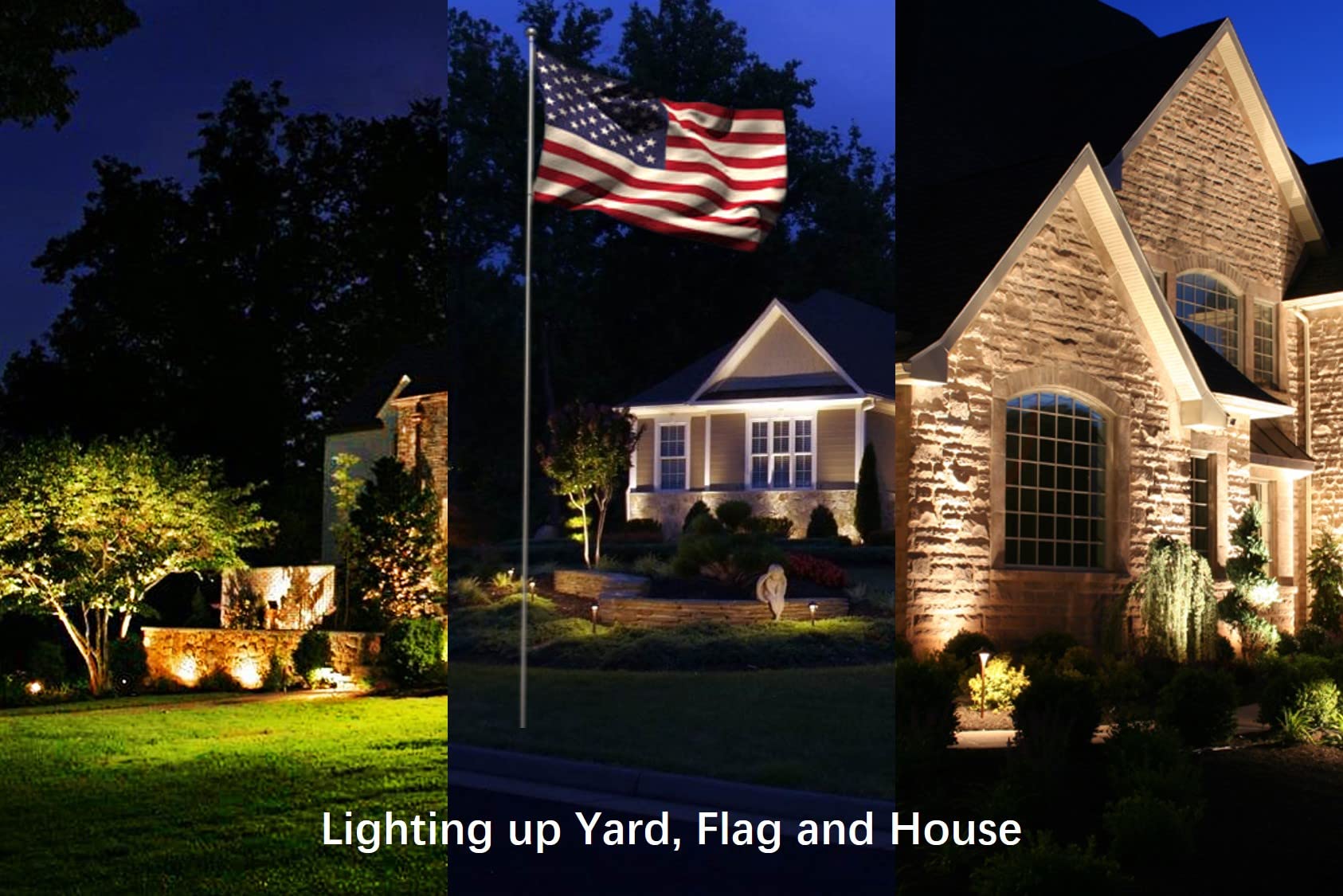 TOVEENEN LED 20W spotlight illuminating the front yard