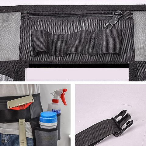 Toveival Cleaning Tool Belt in black mesh fabric for durability.