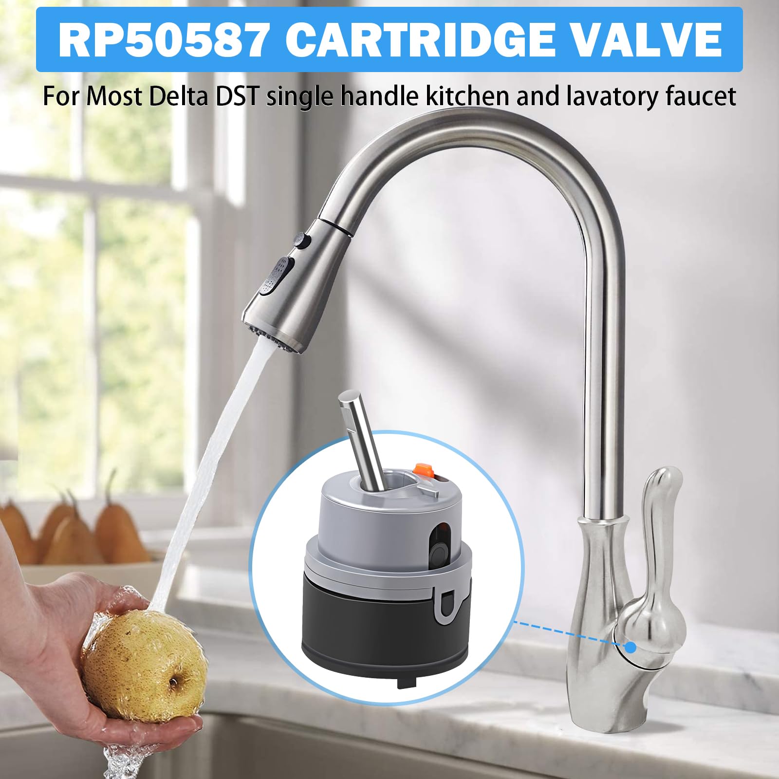 Delta Diamond Seal Technology cartridge for reliable faucet performance