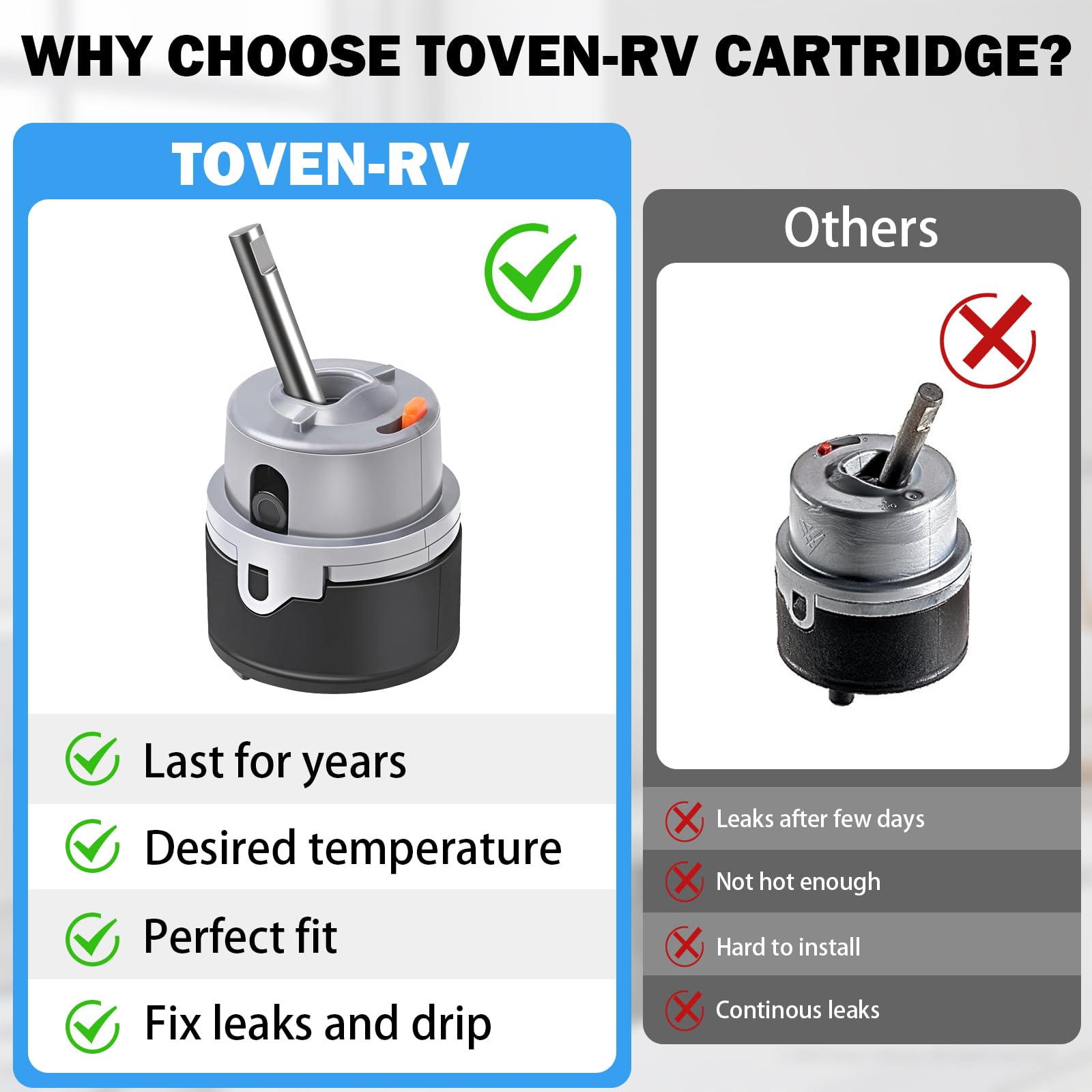 Delta single-handle faucet valve from TOVEN-RV restores smooth operation