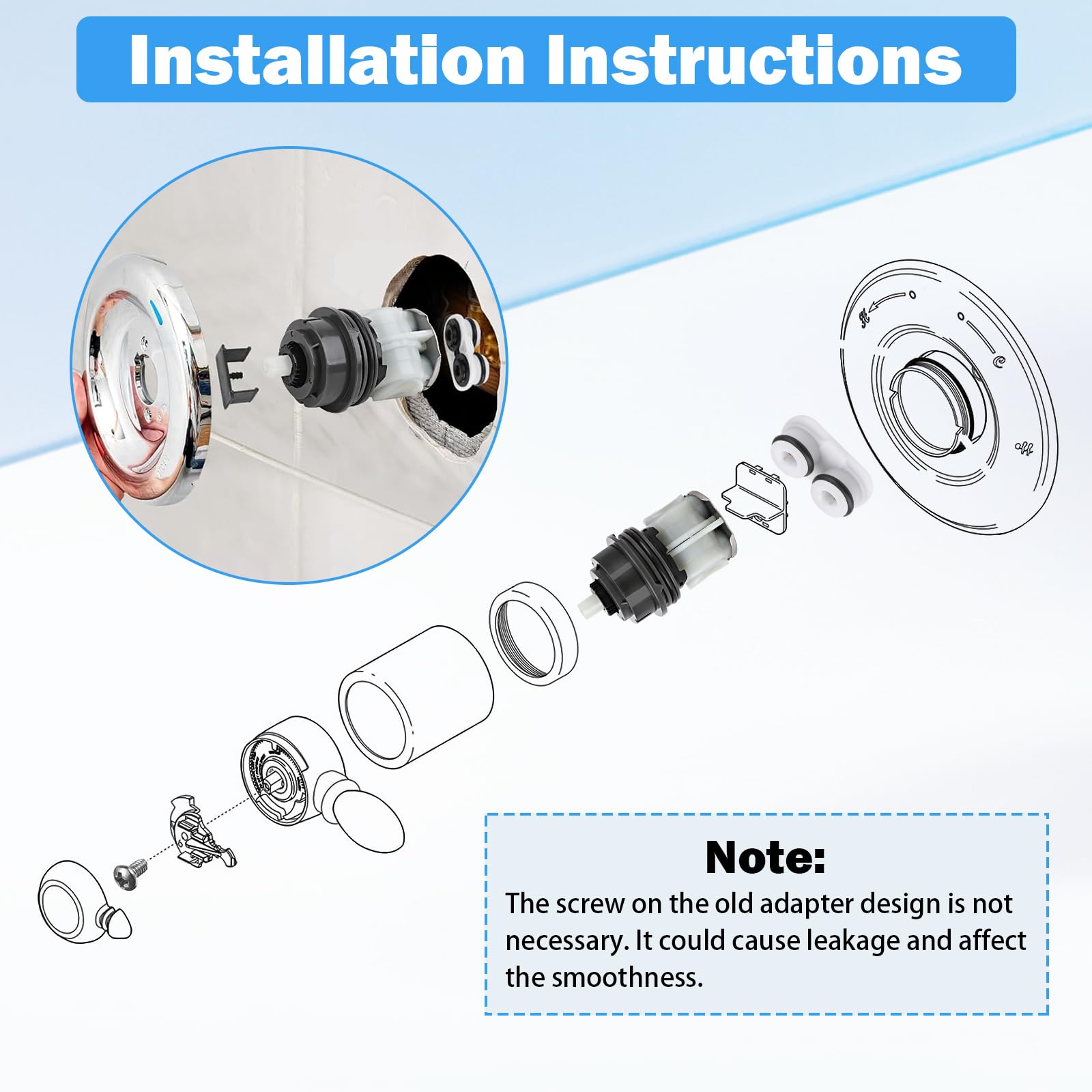 Installation steps for replacing RP46463 cartridge with minimal tools.