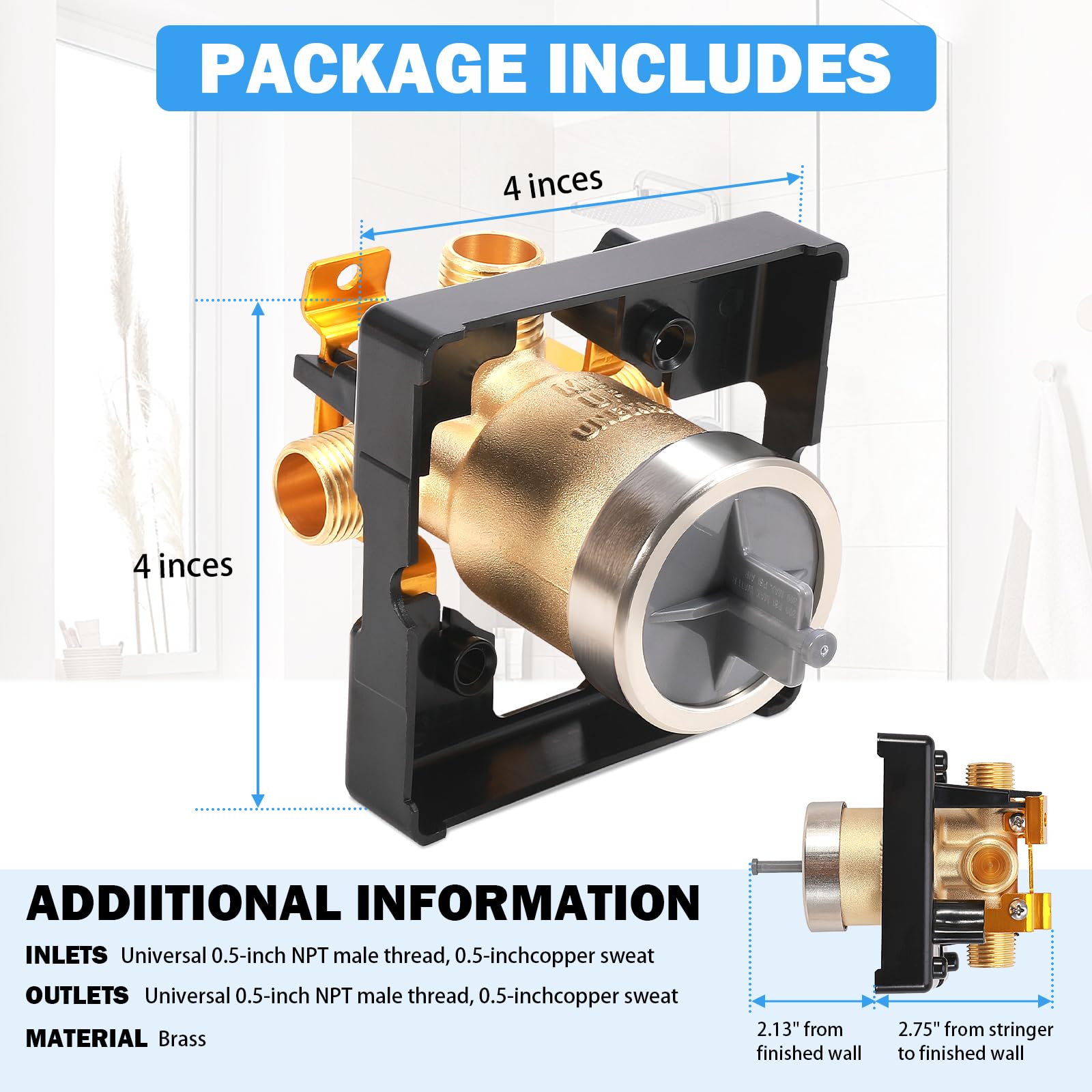 TOVEN-RV R10000-UNBXHF rust resistant bracket ensuring long term shower valve performance