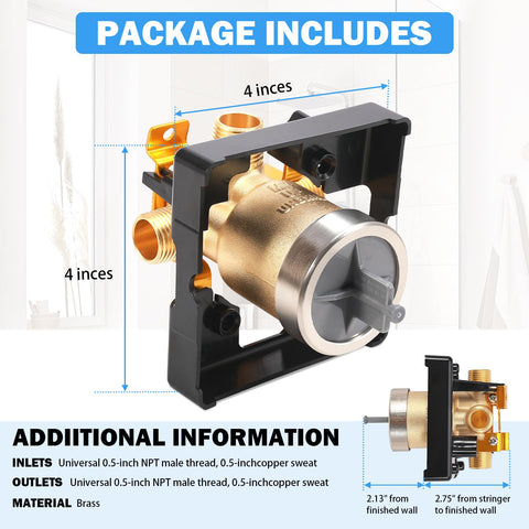 TOVEN-RV R10000-UNBXHF rust resistant bracket ensuring long term shower valve performance