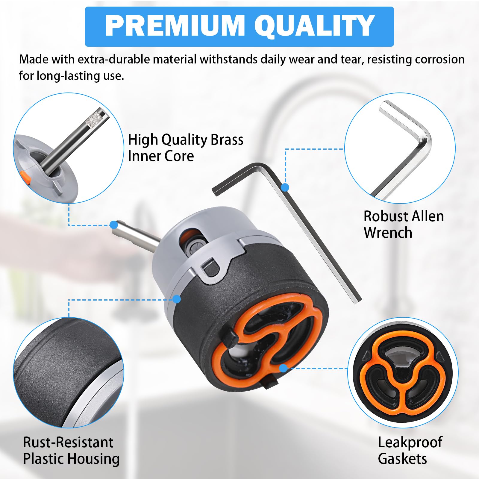 RP50587 handle limit stop helps prevent scalding and controls hot water