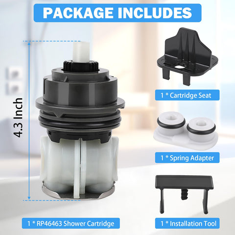 1-year warranty note for RP46463 Delta shower cartridge