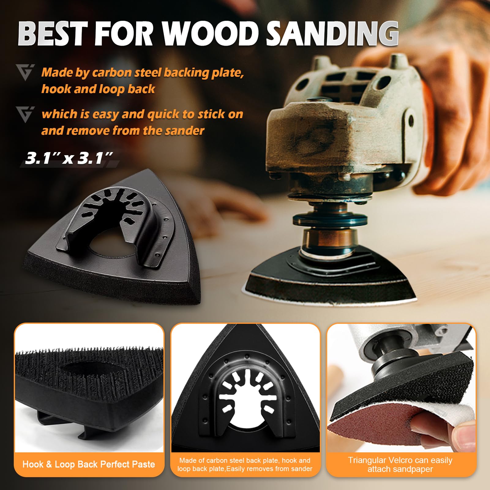 Towbluii triangle sanding pads provide precise corners and fast material removal