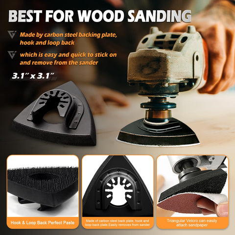 Towbluii triangle sanding pads provide precise corners and fast material removal