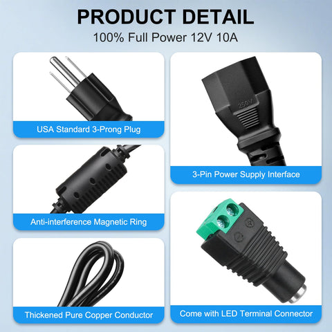 Towisituati 12V 10A power supply applied to CCTV camera setup