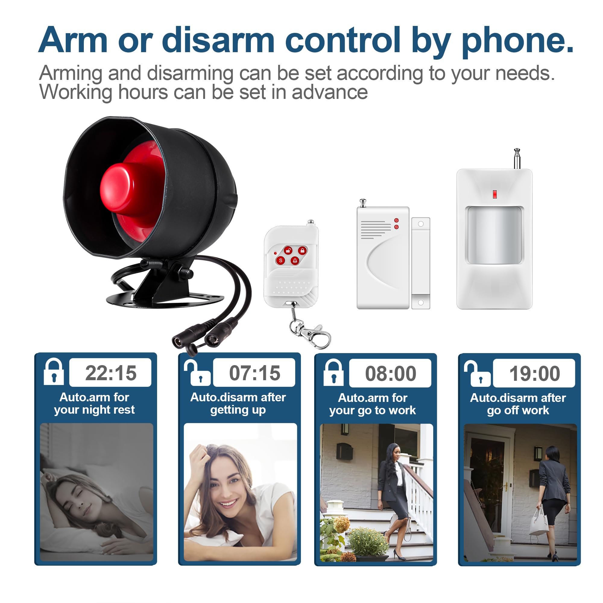 Towode remote-control offers simple arming and disarming from a single device.