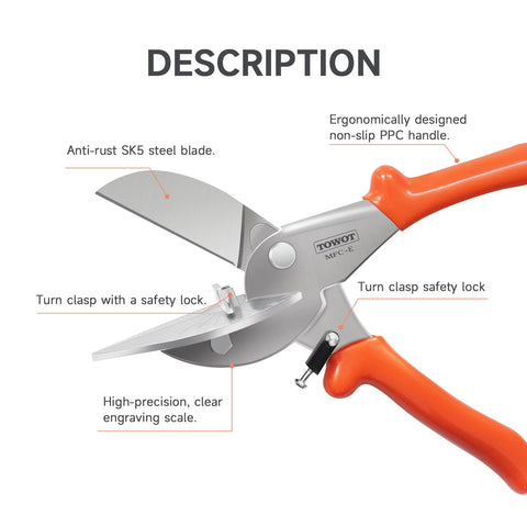 TOWOT safety lock hand tool ensures secure operation during trimming.