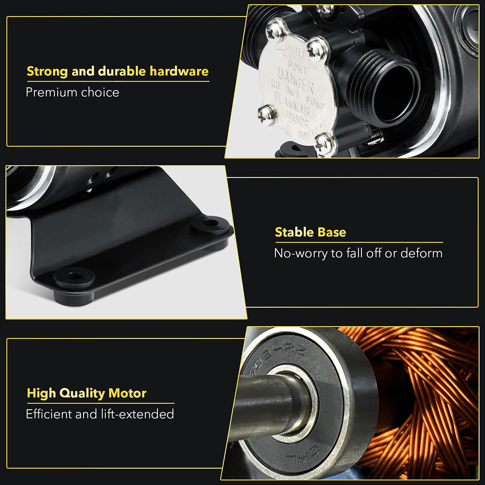 Toxic Inc 115V water transfer pump aluminium body offers durability.
