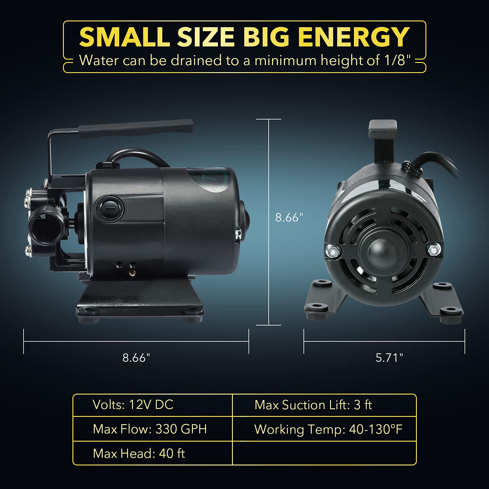 Toxic Inc 115V water transfer pump utility sump enables versatile liquid handling.