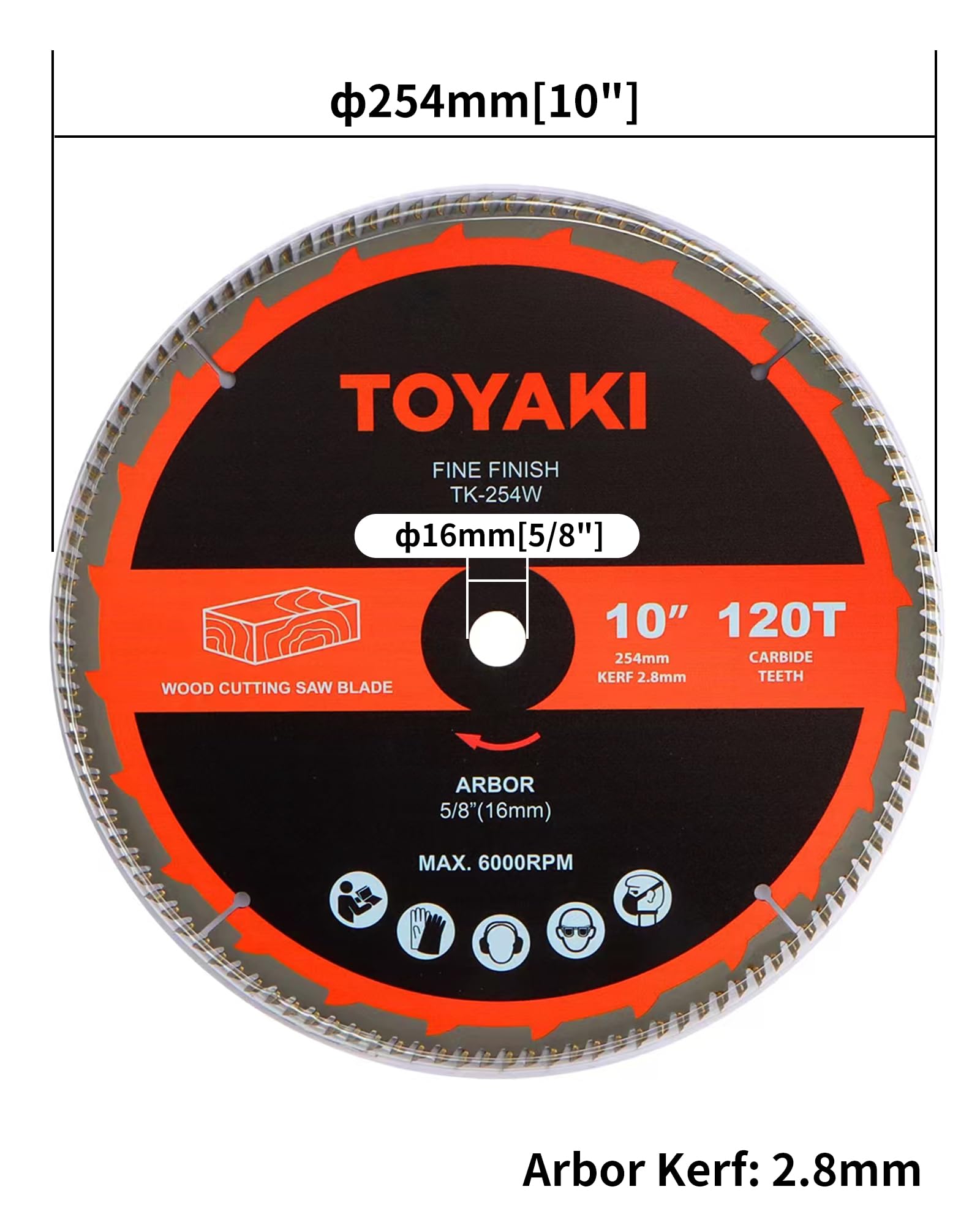 TOYAKI 120-tooth blade in action delivering smooth, precise finishes on wood