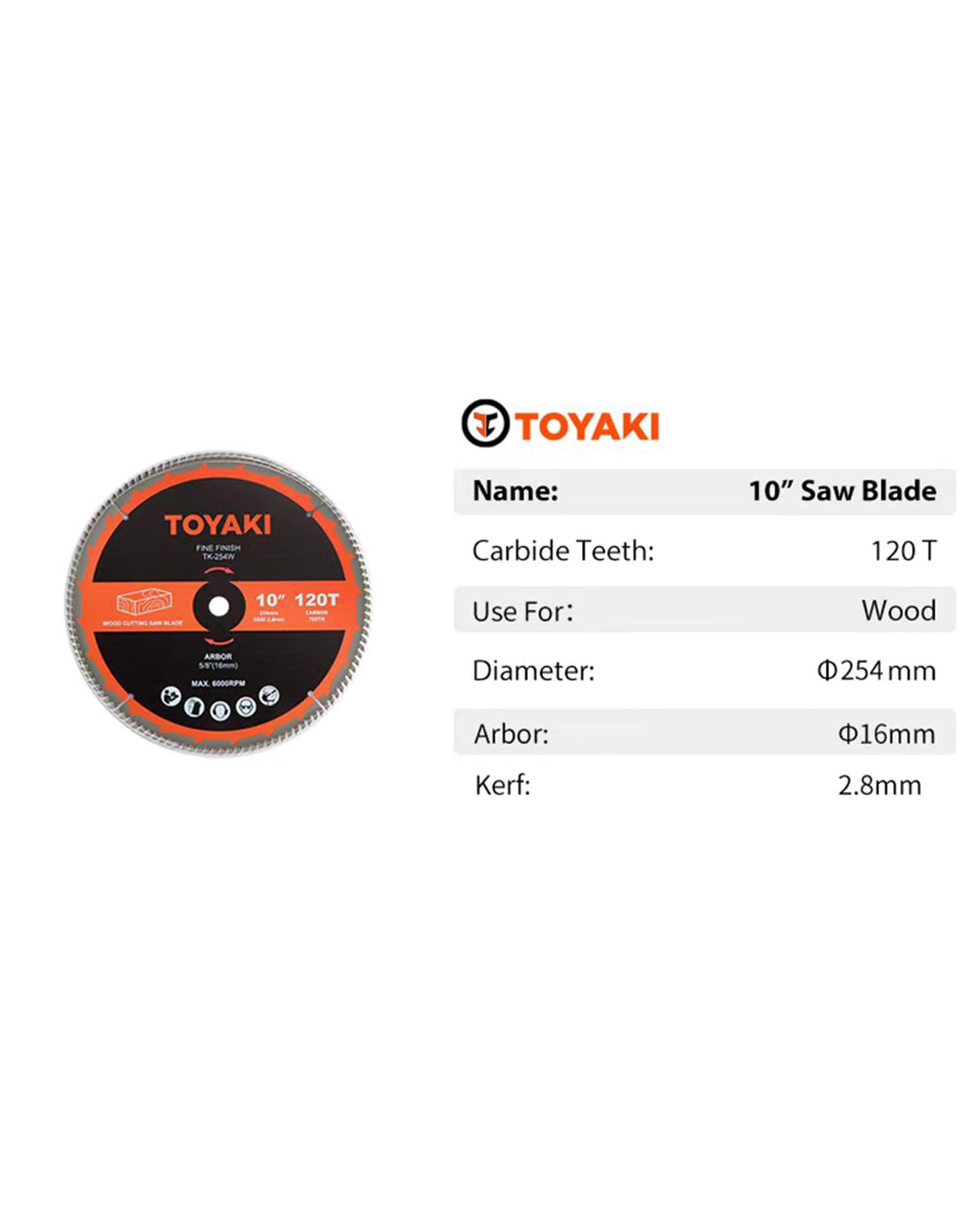 TOYAKI durable steel construction blade fits 5/8-inch arbor for long-lasting performance