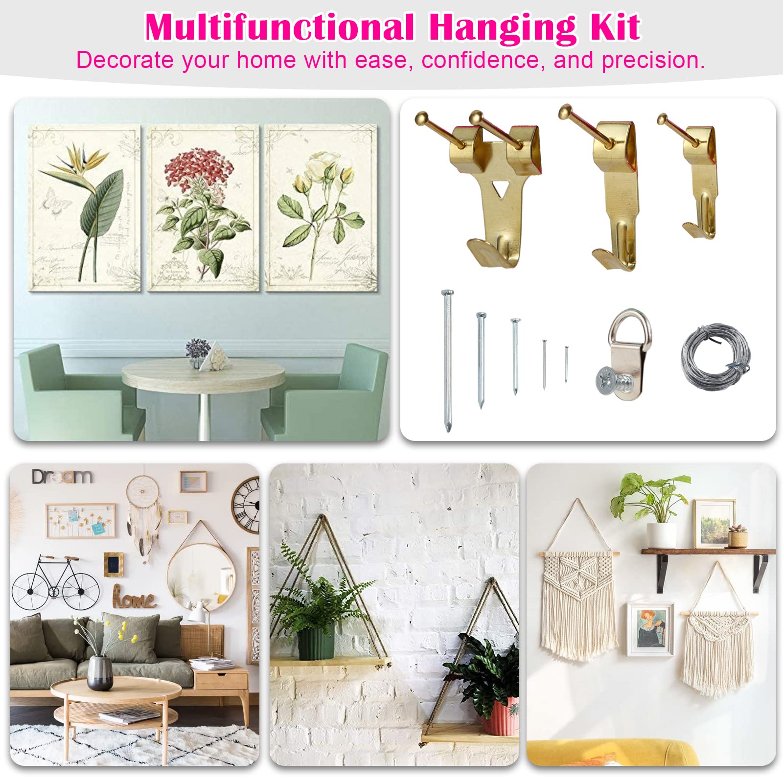 TOYIEW D rings provide versatile mounting options for different frames and art.
