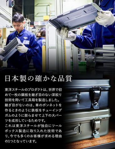 External dimensions of Toyo Y-280 steel tool box in blue