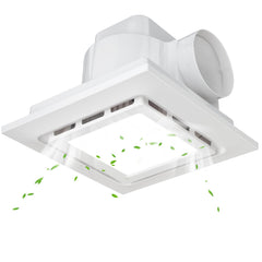 TOYOUSEA 10-inch ultra quiet bath fan with 6500K LED light for clear bathroom illumination