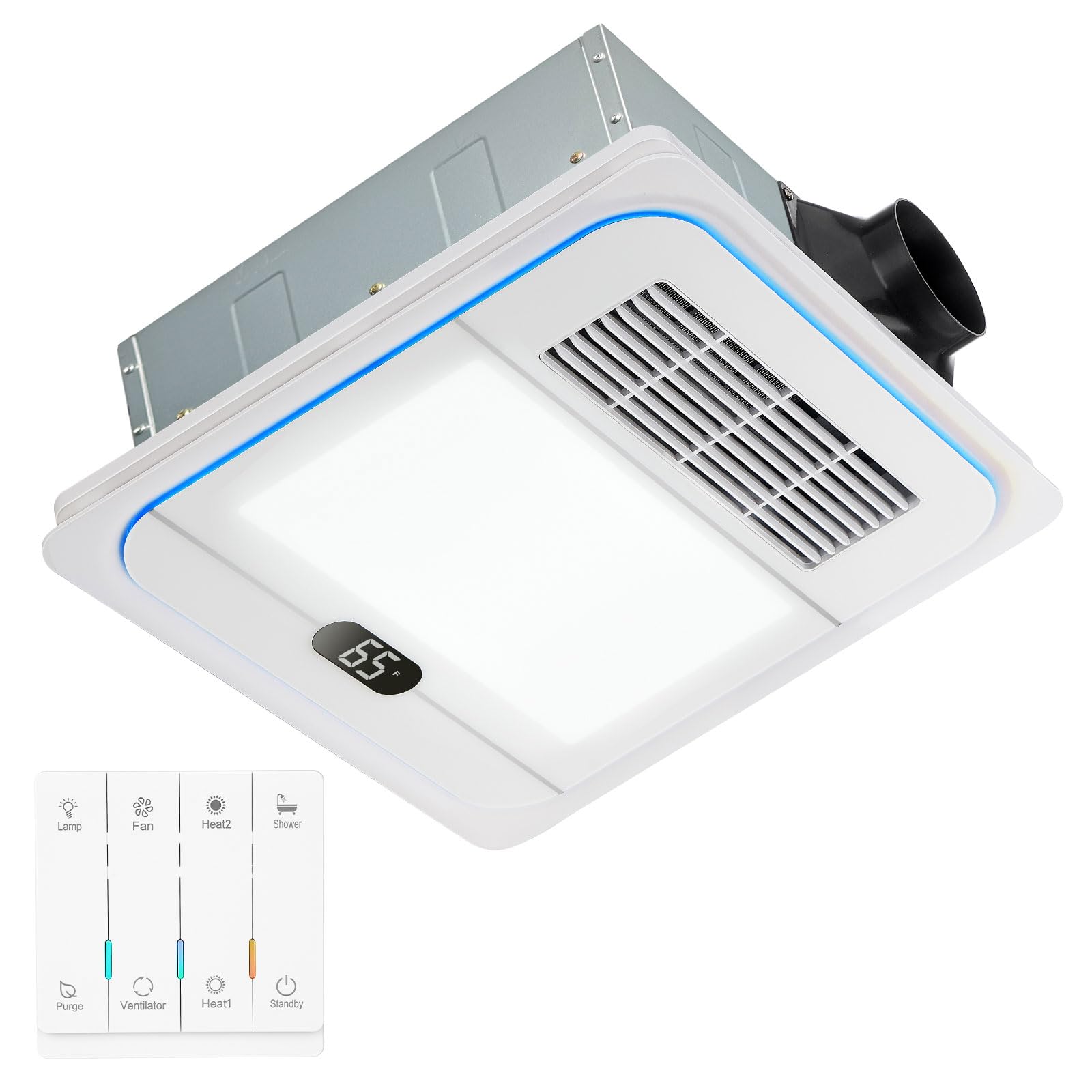 TOYOUSEA 138in bathroom exhaust fan with light and heater for compact spaces