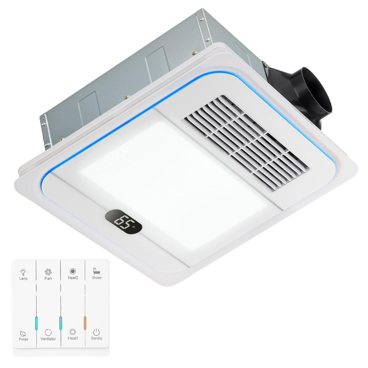 TOYOUSEA 138in bathroom exhaust fan with light and heater for compact spaces
