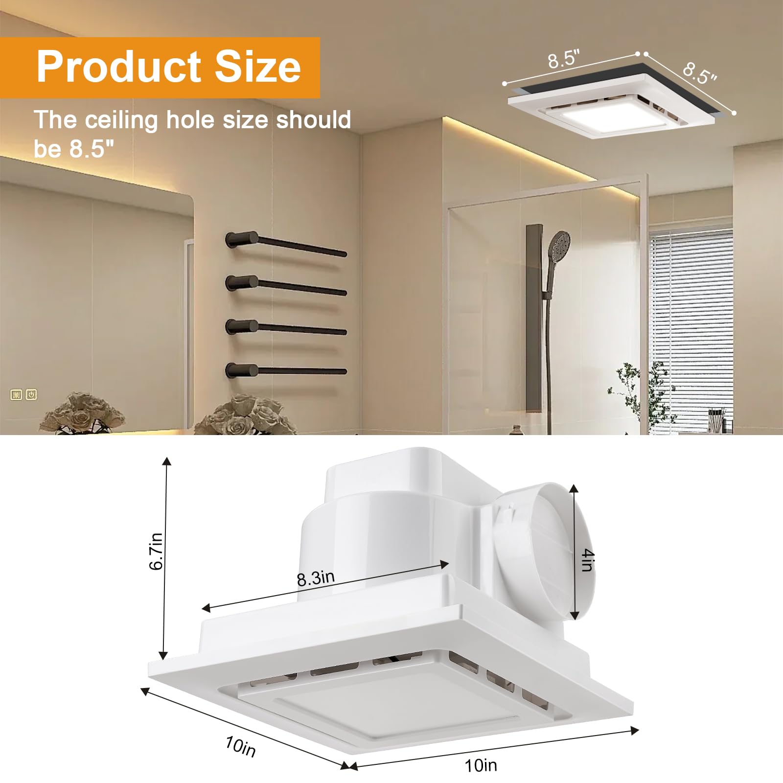 TOYOUSEA 145 CFM, 1.0 Sone exhaust fan for efficient air refreshment