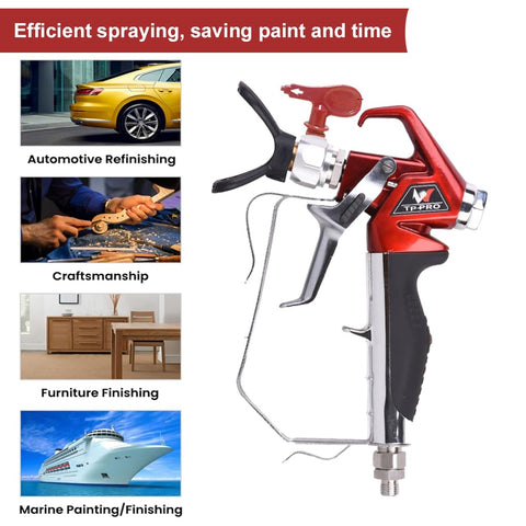 tpaitlss airless spray gun chromium steel body highlights durability