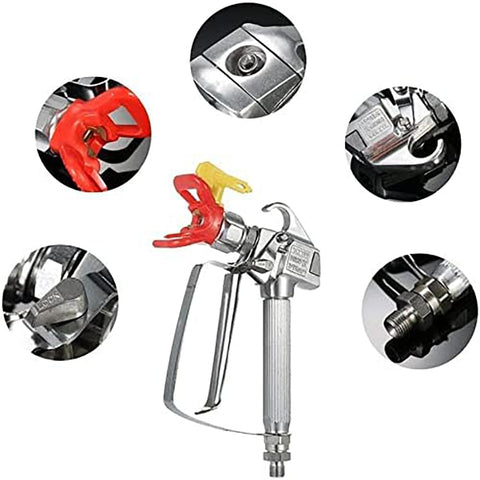 Tpaitlss spray gun with quarter-inch inlet and swivel joints reduces hose strain