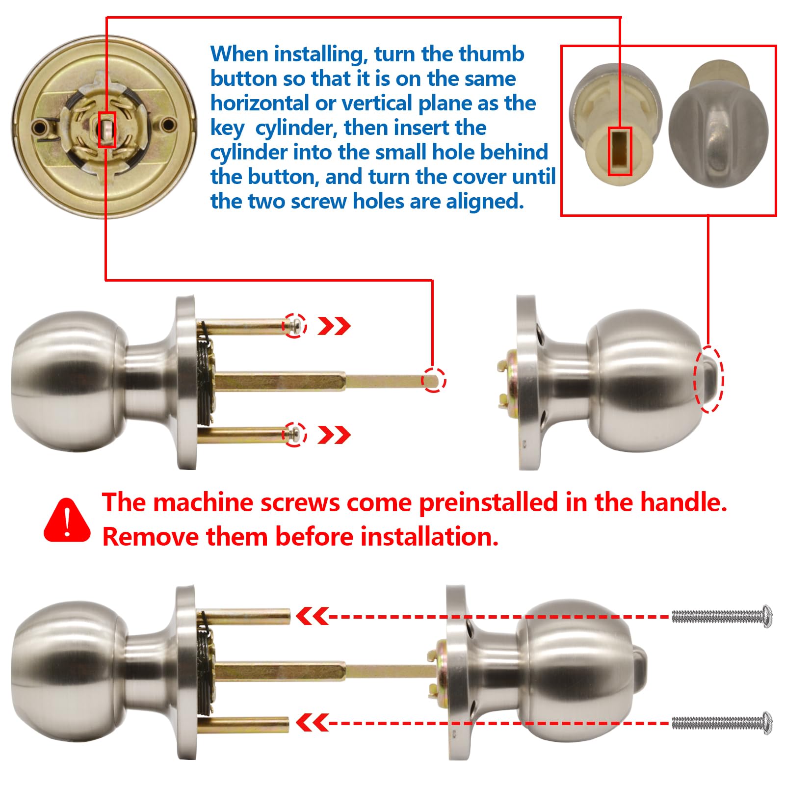 TPard installation pack for door knob and backset latch