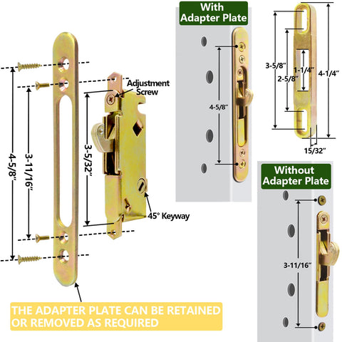 TPard mortise lock assembly ensures reliable latch security.