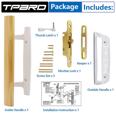 TPard screw sizes pack accommodates different door thicknesses.