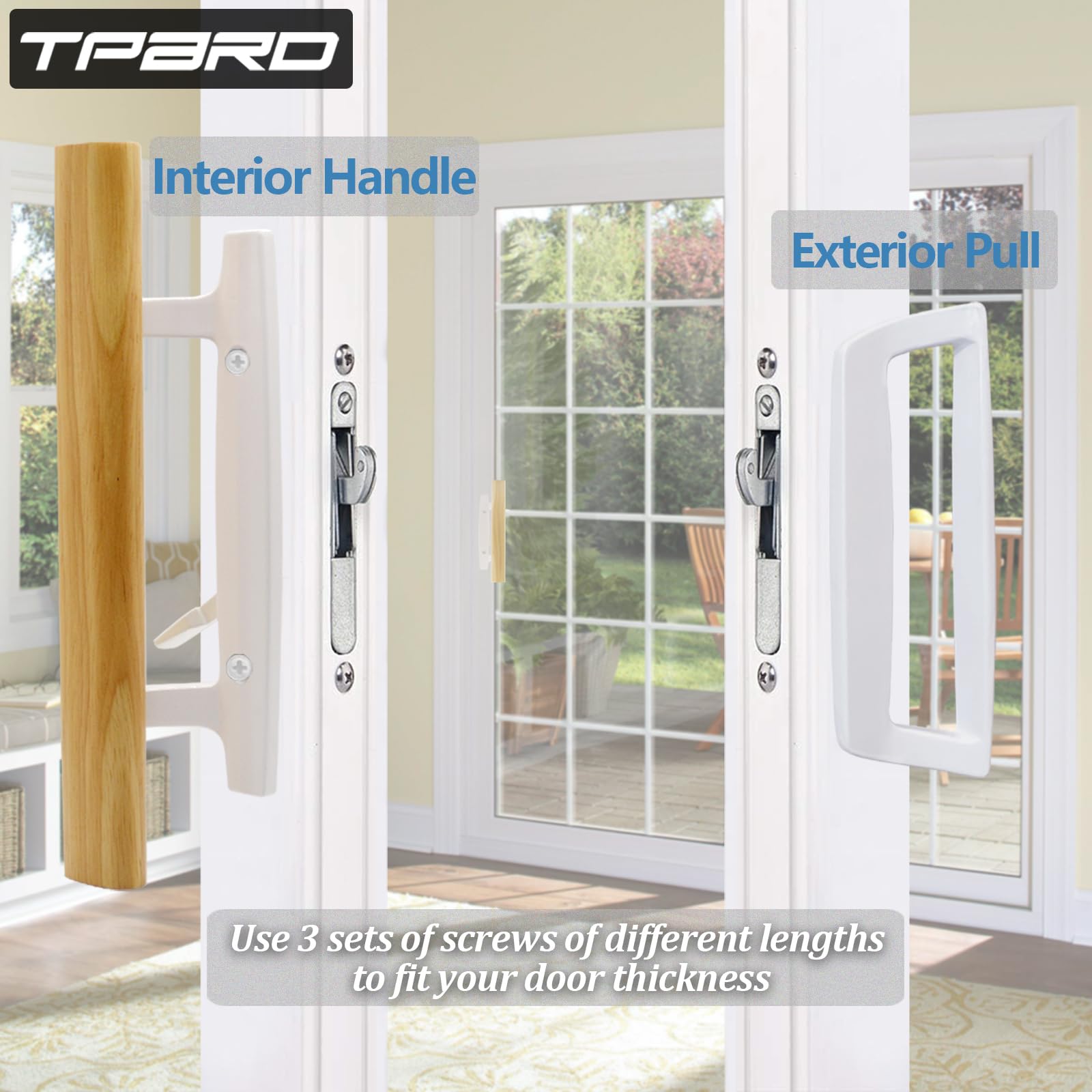 TPard screws set ensures correct lengths for different door thicknesses.