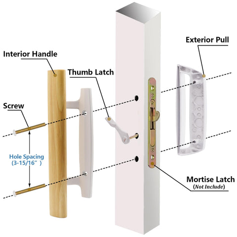 TPard thumb latch included for secure, easy door closure.