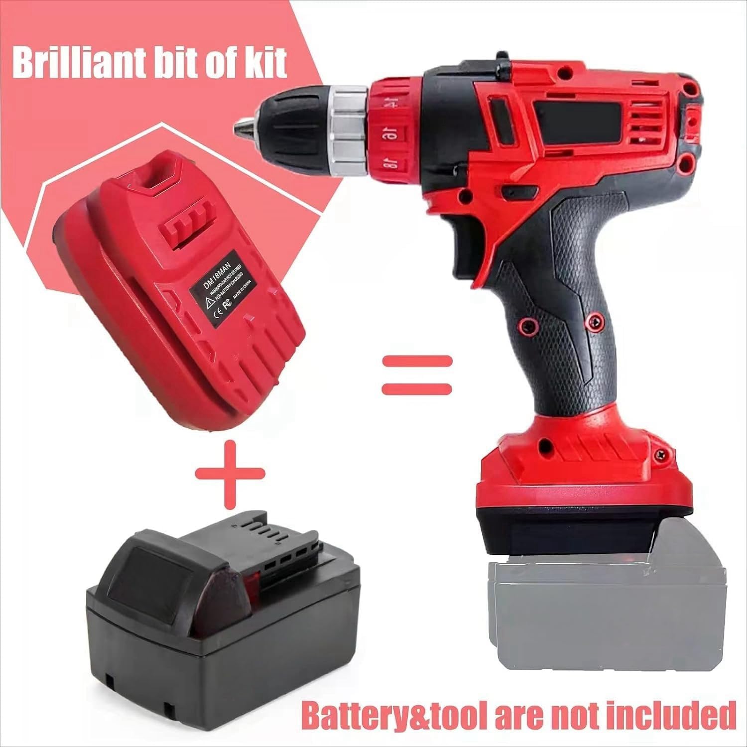 Milwaukee M18 battery powered through TPDL adapter for Craftsman V20 tools