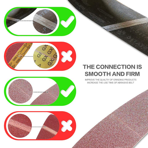 TPmax belt with diagonal lap splice strengthens the interface for durable sanding.
