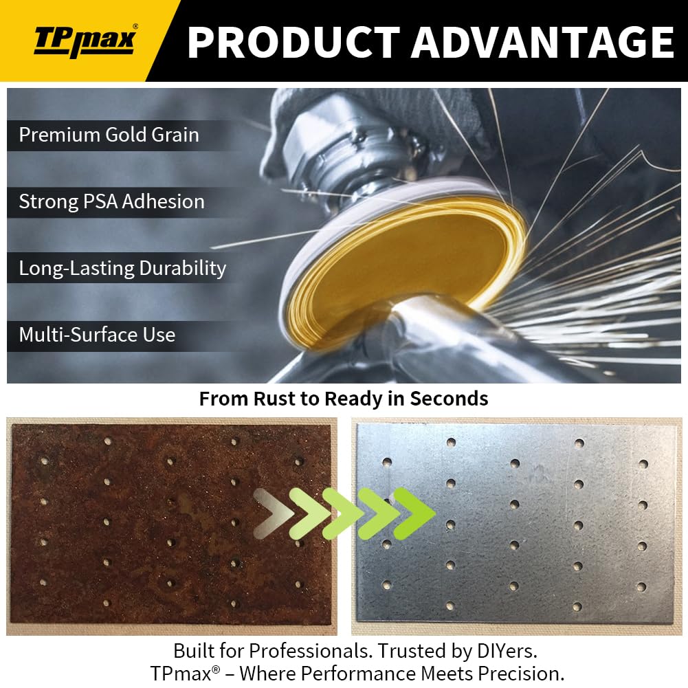TPmax durable backing resists tearing for reliable automotive and metal prep