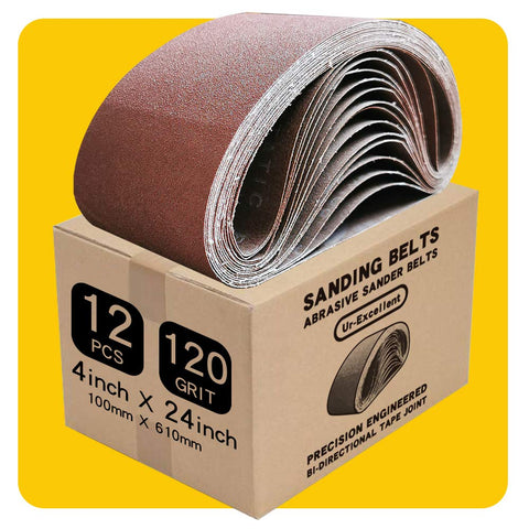 TPmax sanding belt 4x24 inch 120 grit for smooth woodworking finishes.