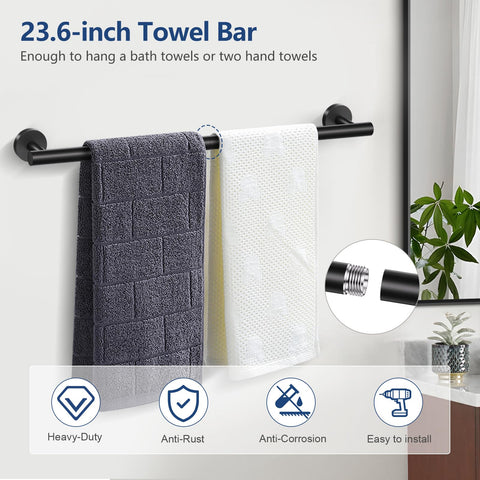 TQKAG towel ring in matte black for quick hand towels