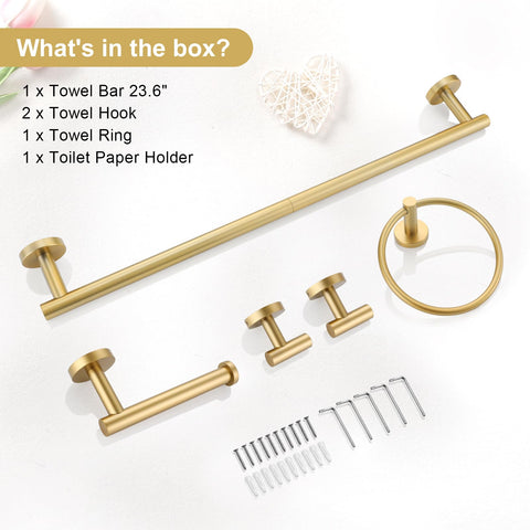 TQKAG brushed gold bathroom set enhances any décor