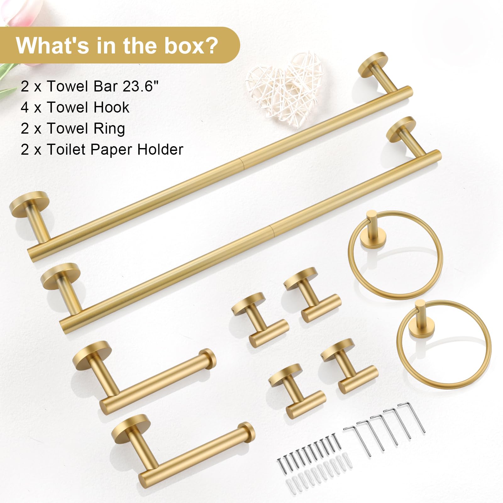 Easy wall mounting with included screws simplifies upgrading your space.