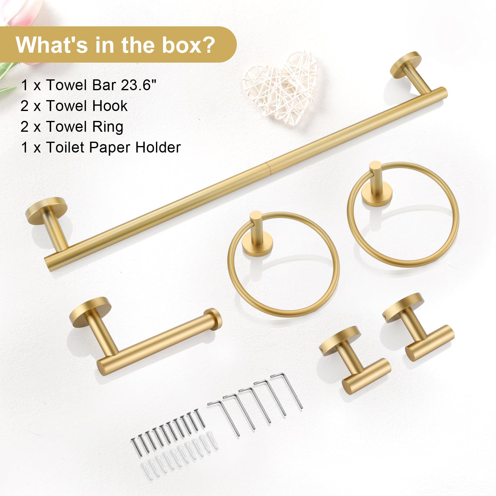 TQKAG stainless steel construction resists rust for long-lasting bathroom durability.