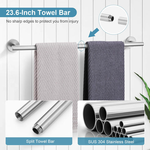 TQKAG brushed-nickel toilet paper holder adds sleek, durable support.