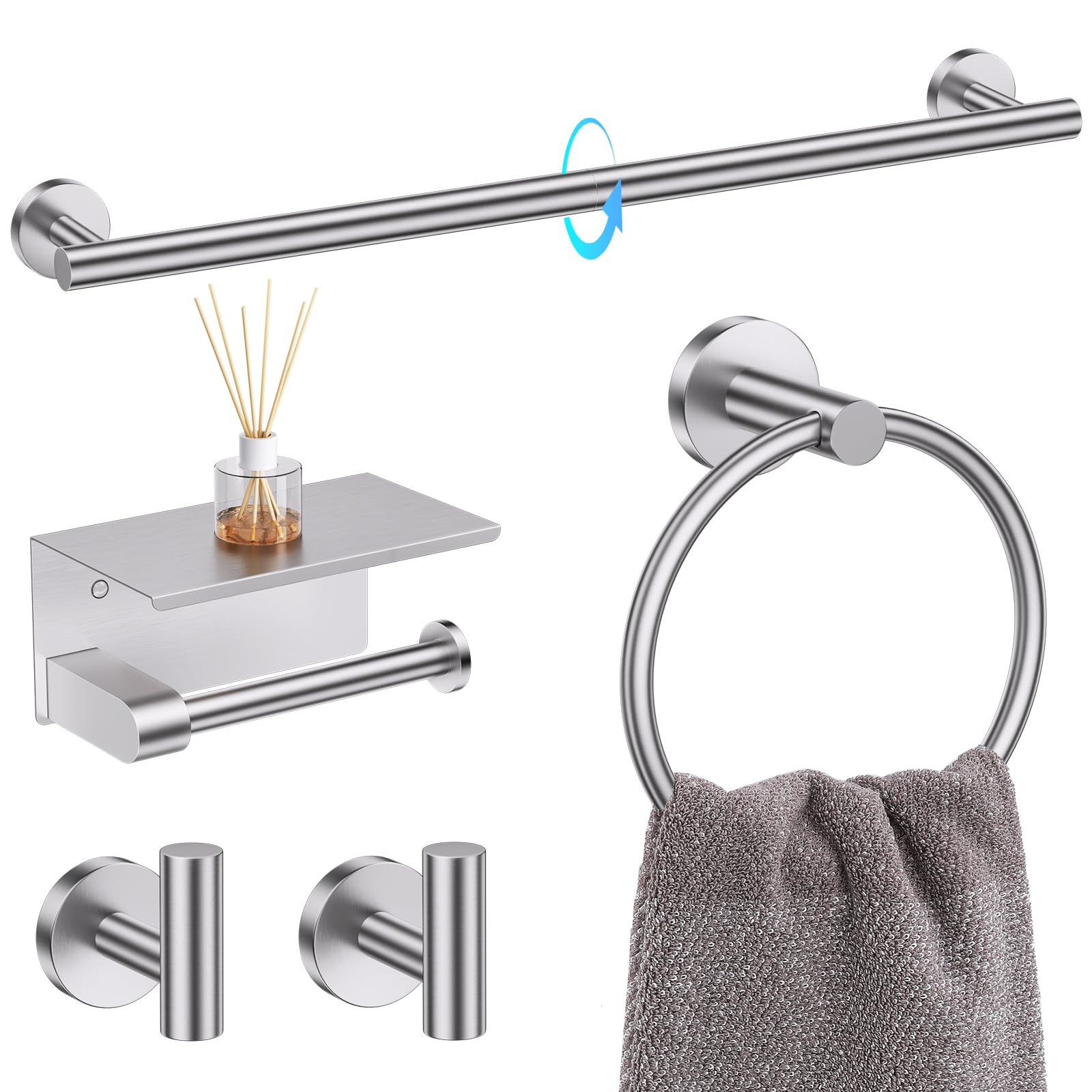 TQKAG brushed nickel towel bar for daily use