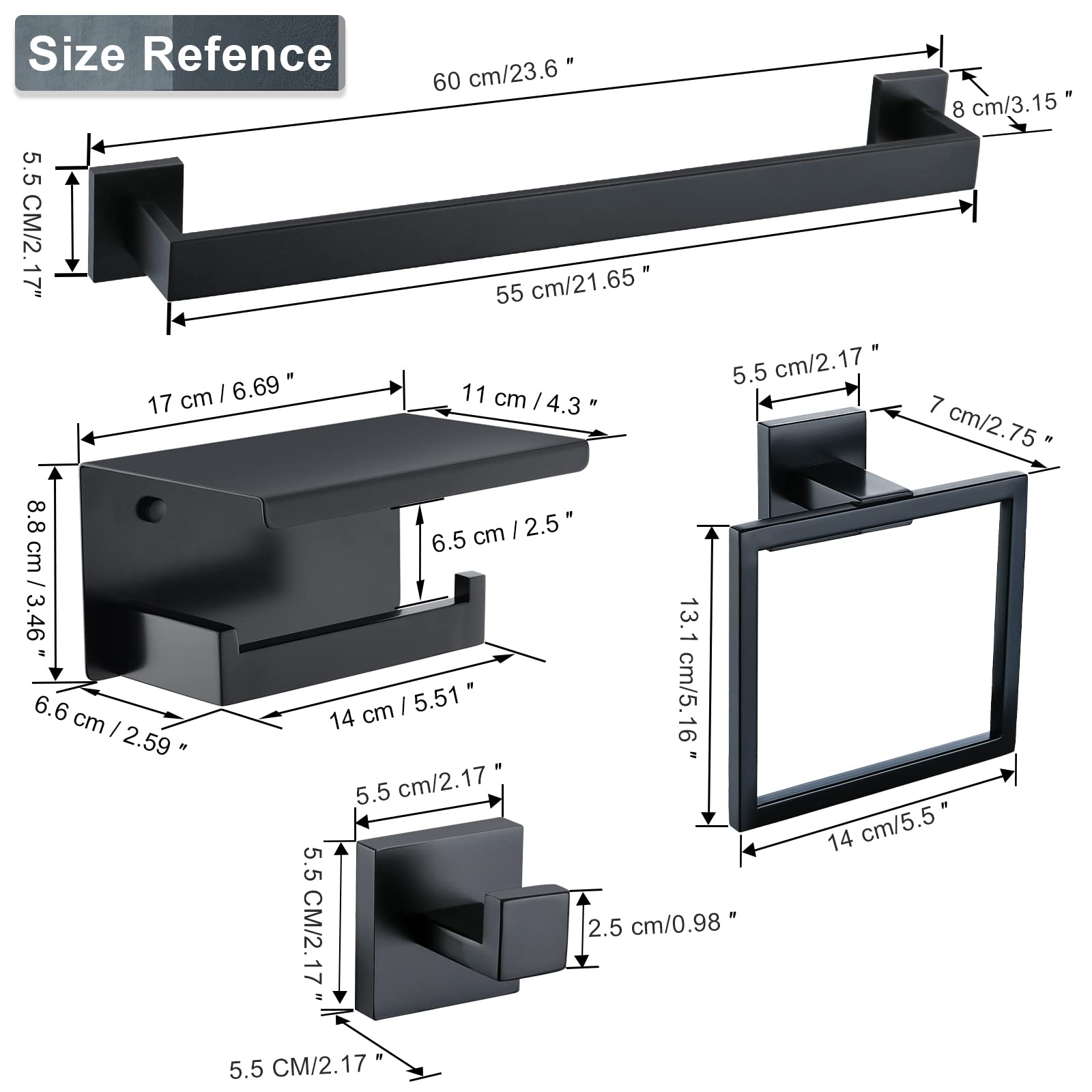 Close-up of the matte black finish on the TQKAG set highlights durability.