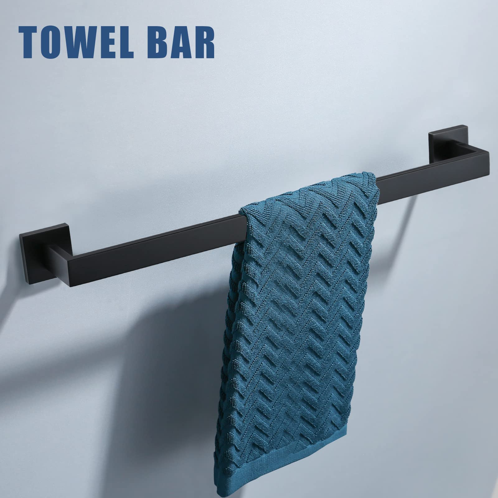 Full view of the wall-mounted TQKAG matte black set showcasing a cohesive look.