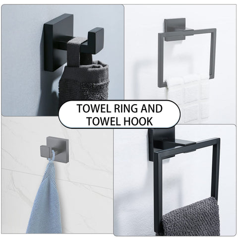 TQKAG matte black toilet paper holder keeps essentials within easy reach.