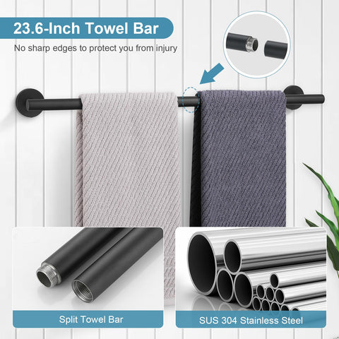 TQKAG matte black toilet paper holder keeps essentials neatly accessible.