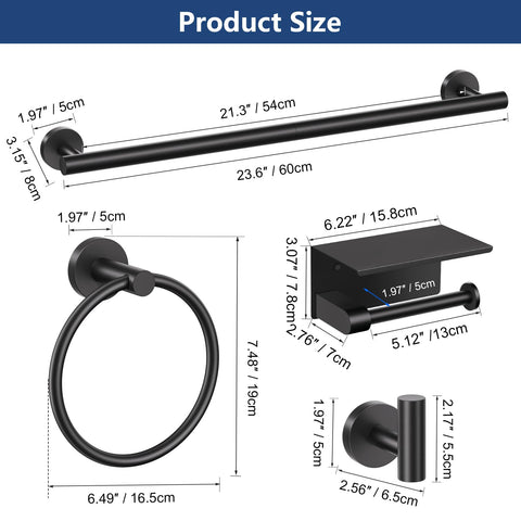 TQKAG matte black bathroom storage complements modern decor